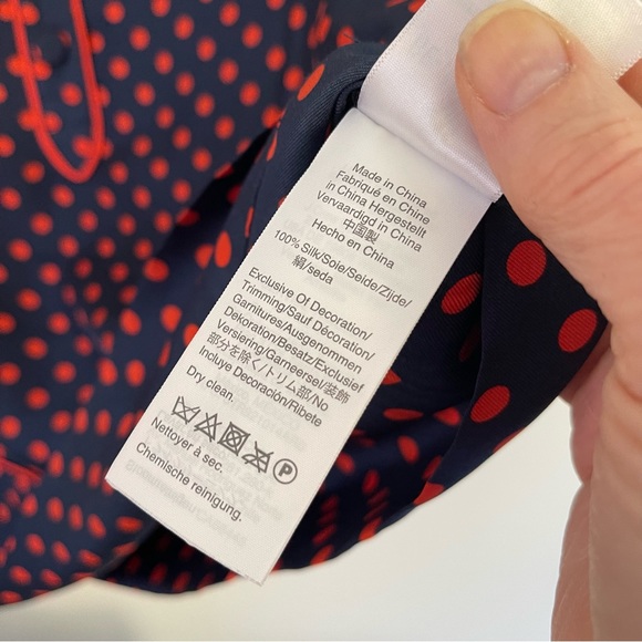 J Crew Collection Silk Polka Dot Pajama Top size M - Picture 2 of 4